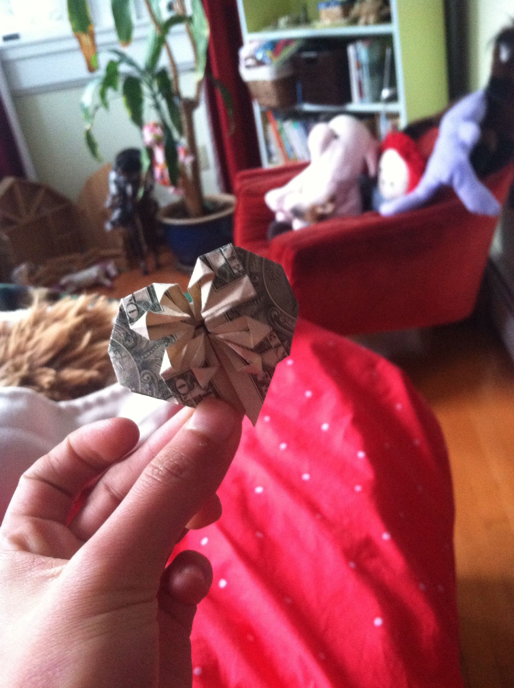 Heart Origami With a Dollar and a Quarter