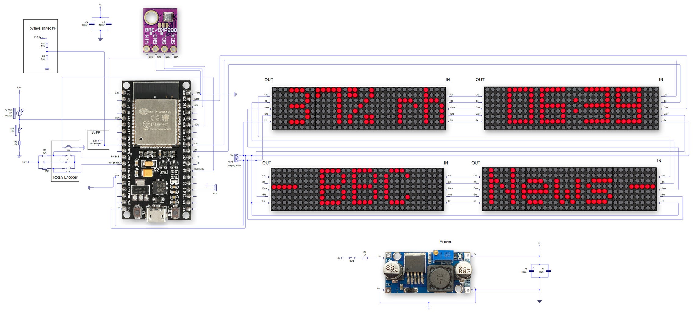 ESP32 LED Matrix WIFI Ticker Display : 24 Steps - Instructables