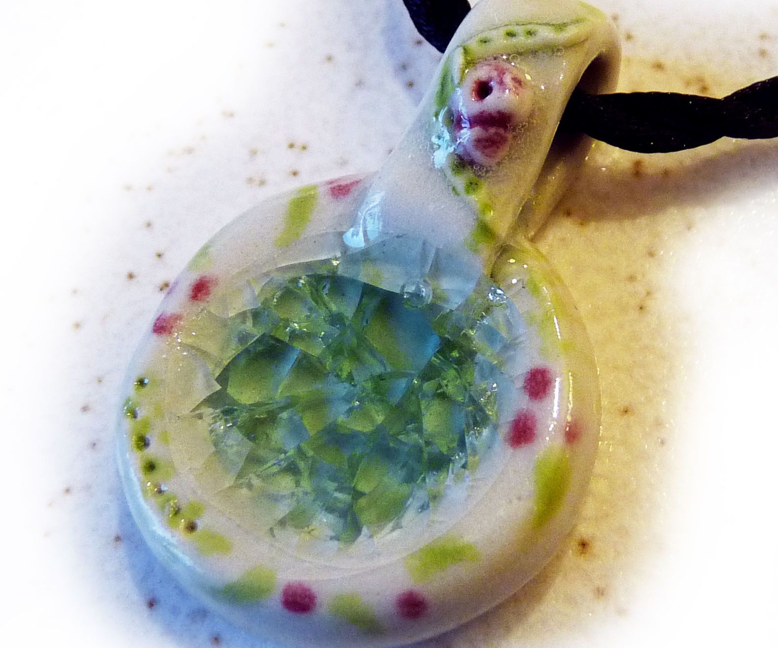 Molten Glass & Porcelain Pendant