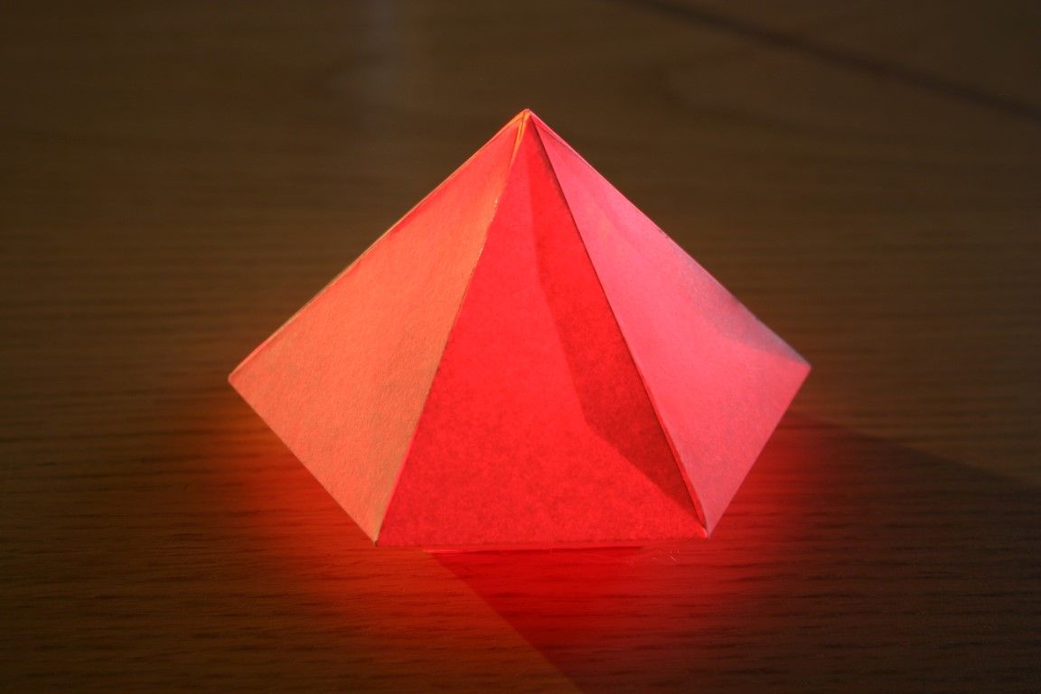 tilt switch activated, glowing paper model, LED light