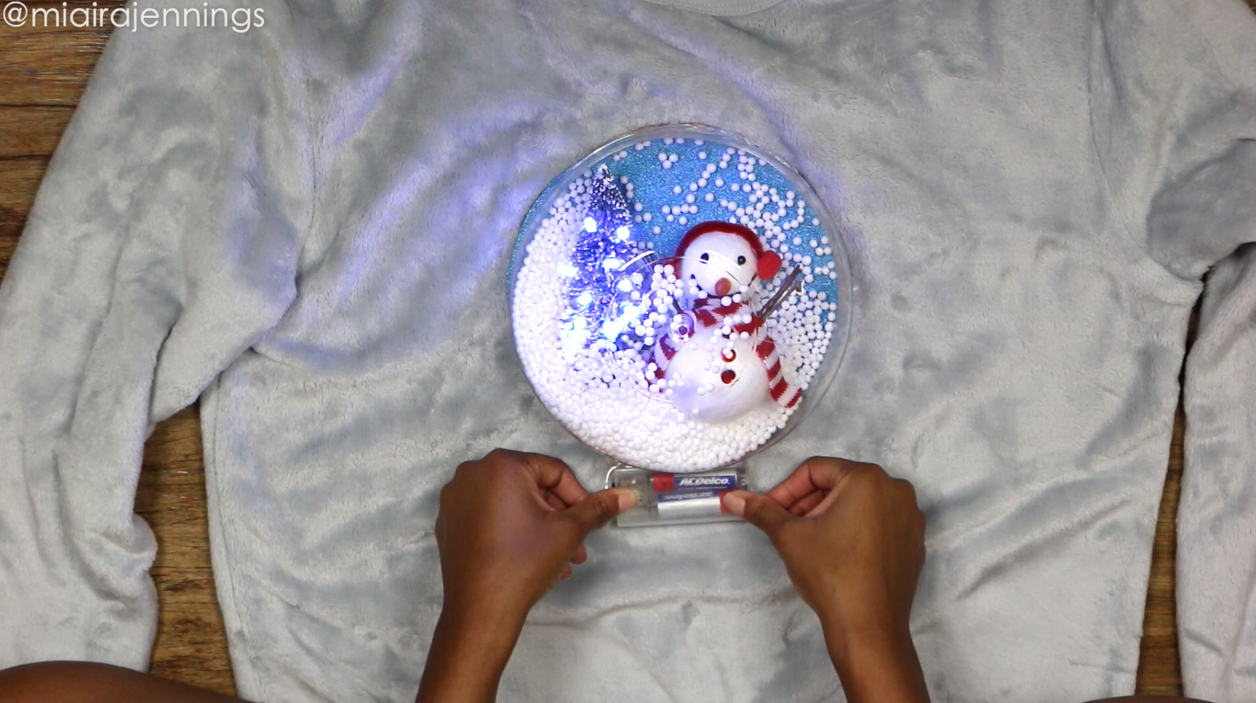 DIY 3D Light Up Snow Globe Ugly Christmas Sweater 13 Steps with