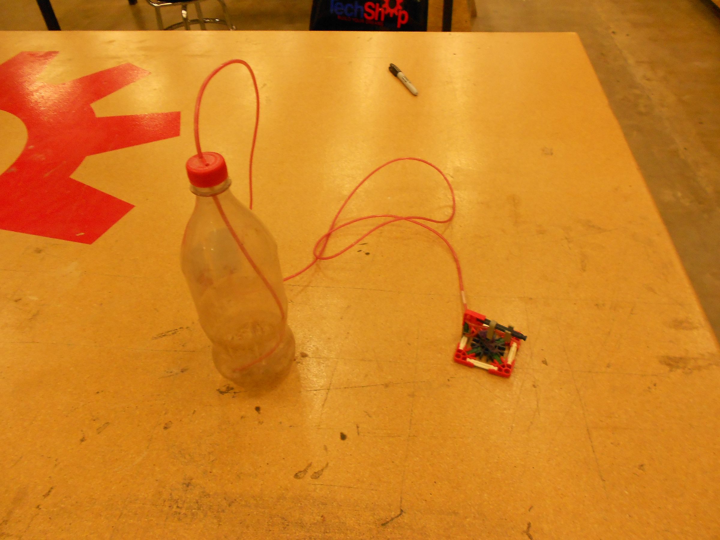 Gravity Feed Syphon Drip Watering Setup Using Knex and Old Soda Bottles