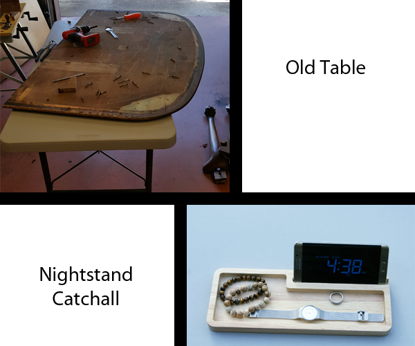 Before and After - Kitchen Table to Nightstand Catchall
