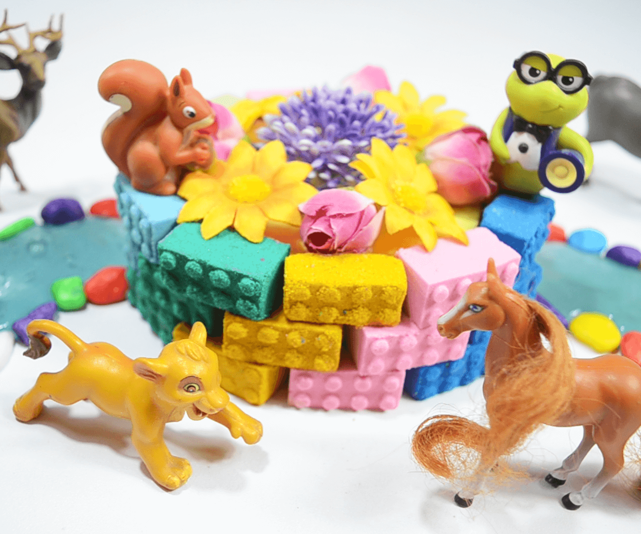 Learn Colors While Making a Colorful Kinetic Sand Zoo | Mary Had a Little Lamb Song for Kids