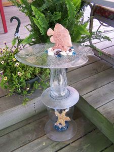 Glassware Bird Bath, Feeder, or Plant Stand