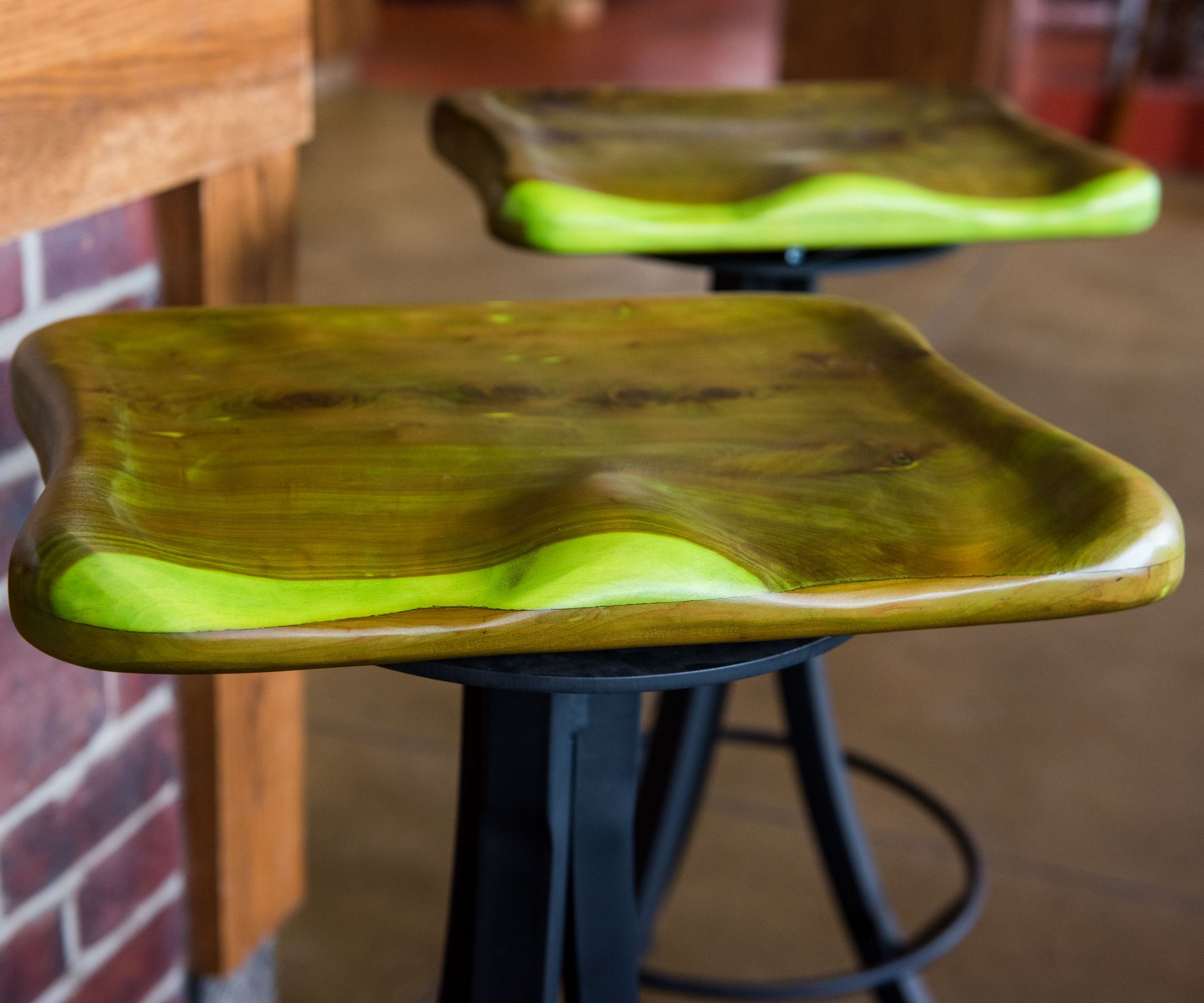 Wood and Metal Bar Stools