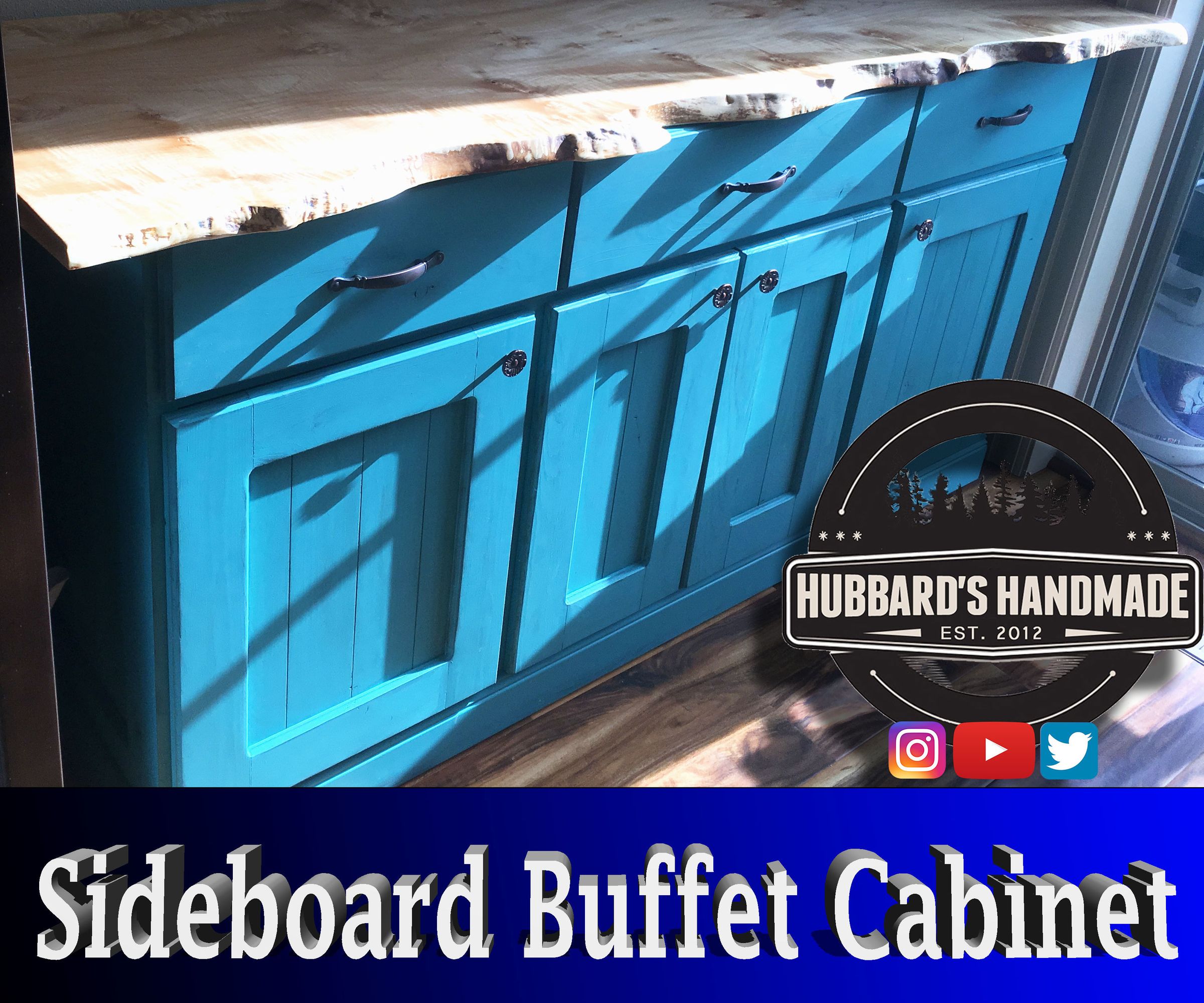 Painted Sideboard Buffet Cabinet From Plywood and Pine Boards