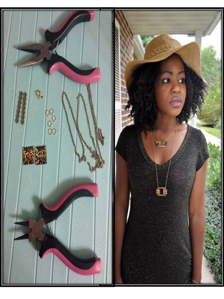 DIY Leopard Print Square Necklace Tutorial