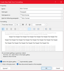 Save Your MLA Format Style