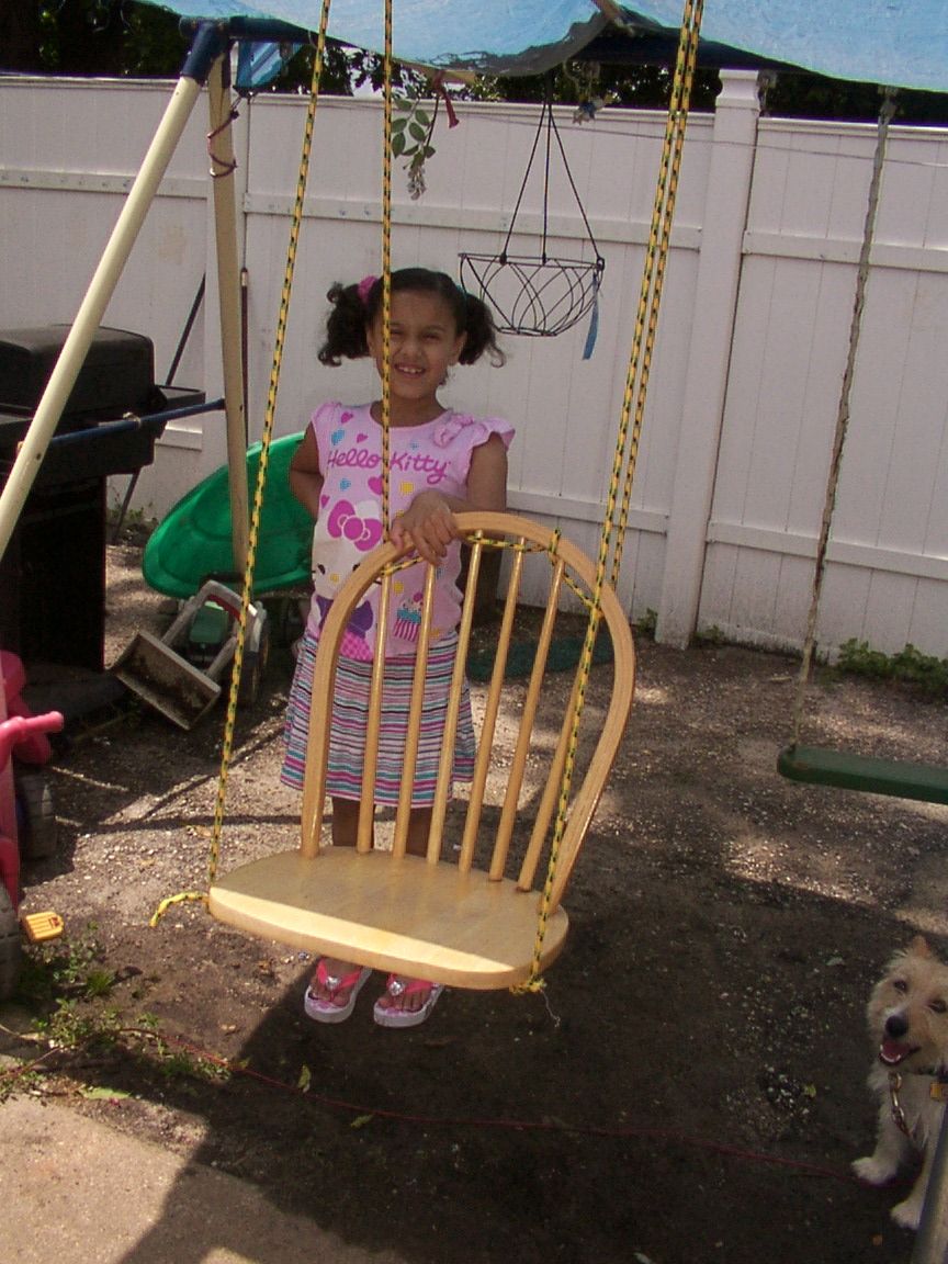 Turn a Broken Dining Room Chair Into a Swing.