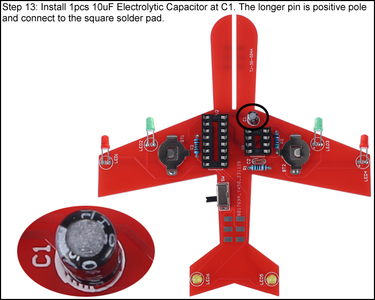 Install 1pc 10uF Electrolytic Capacitor at C1