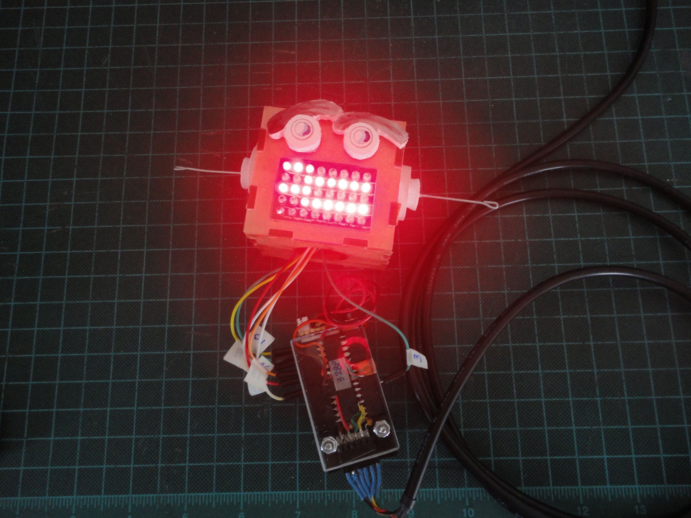 Put 40 LEDs and Brain Into Robot Head