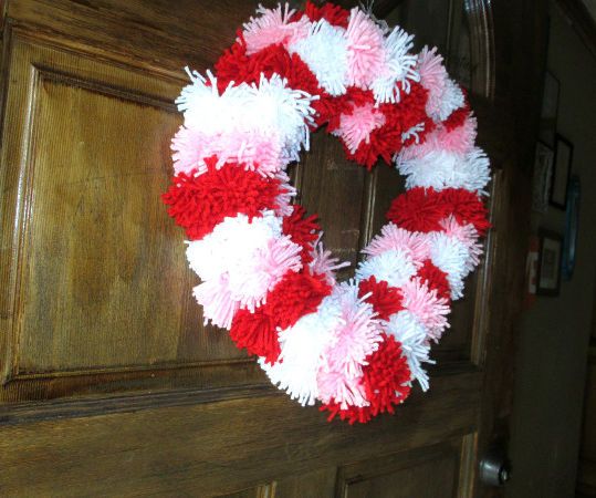 Valentine's Day Pom-Pom Wreath