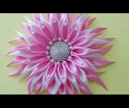 DIY for Girls : How to Make DIY Kanzashi Satin RIbbon Dahlia Flower