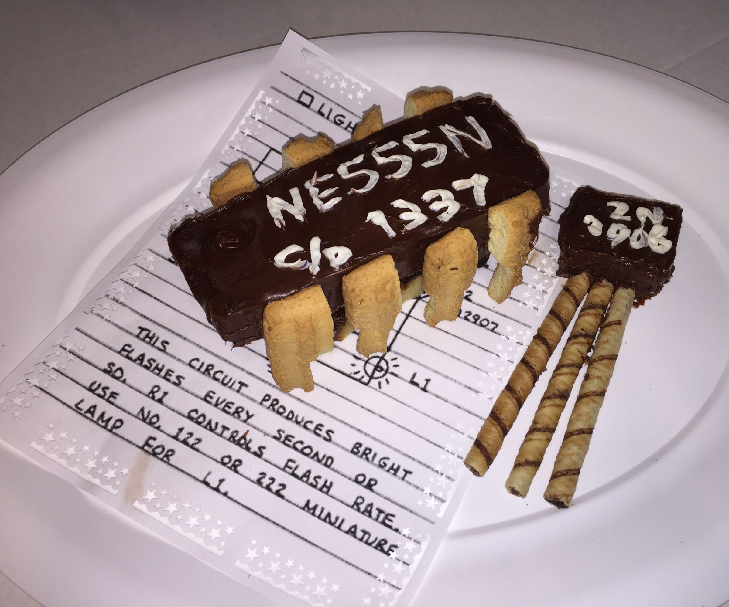555 Timer Chip Cake and Transistor Pops