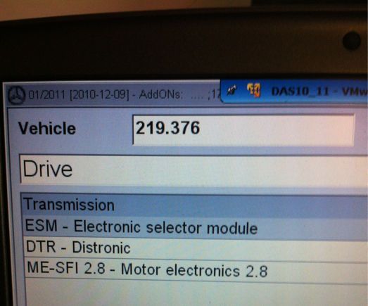 Reset Benz Transmission Adaption With MB Star DAS/Xentry