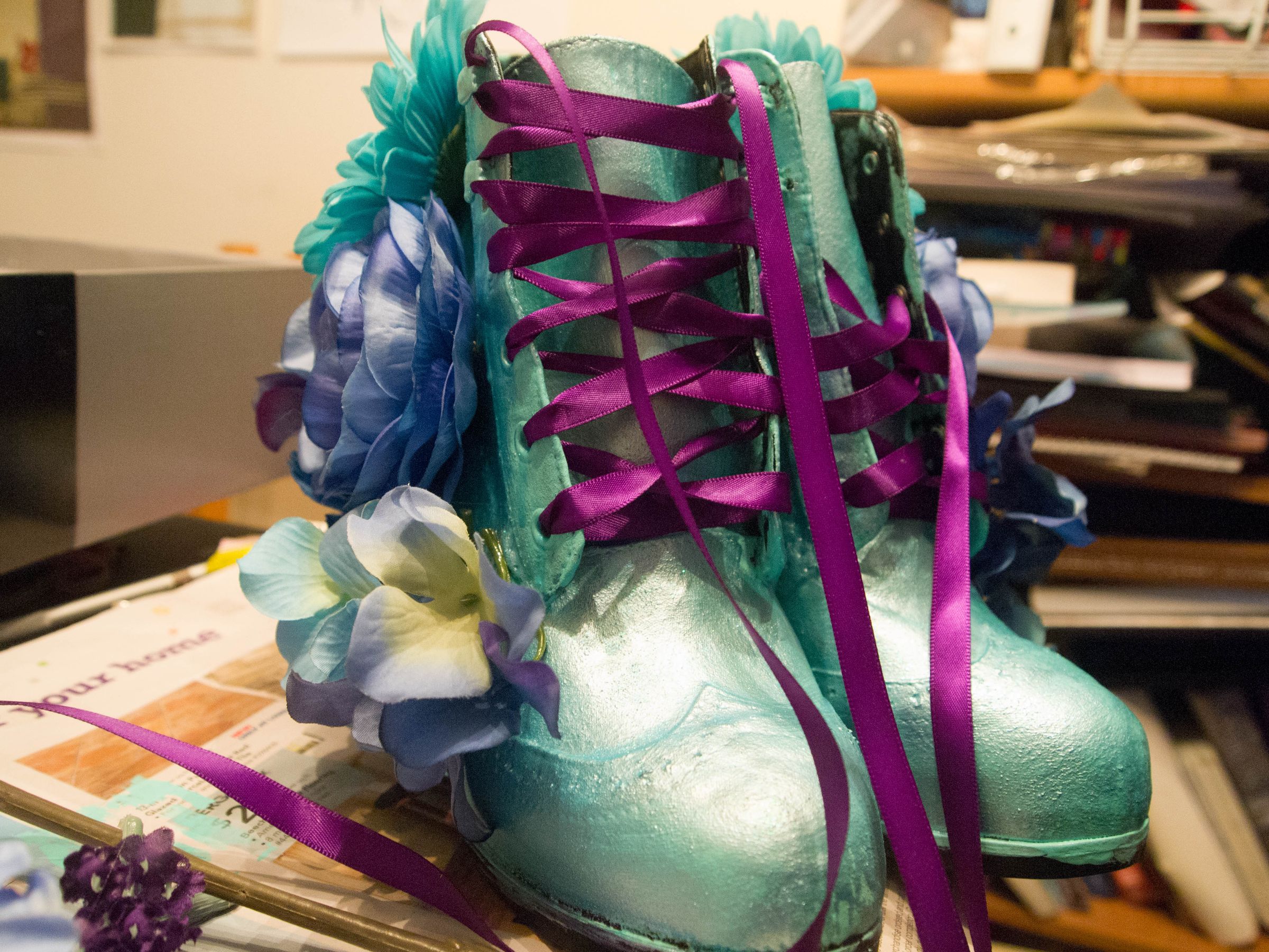 Awesome Floral Wedge Boots