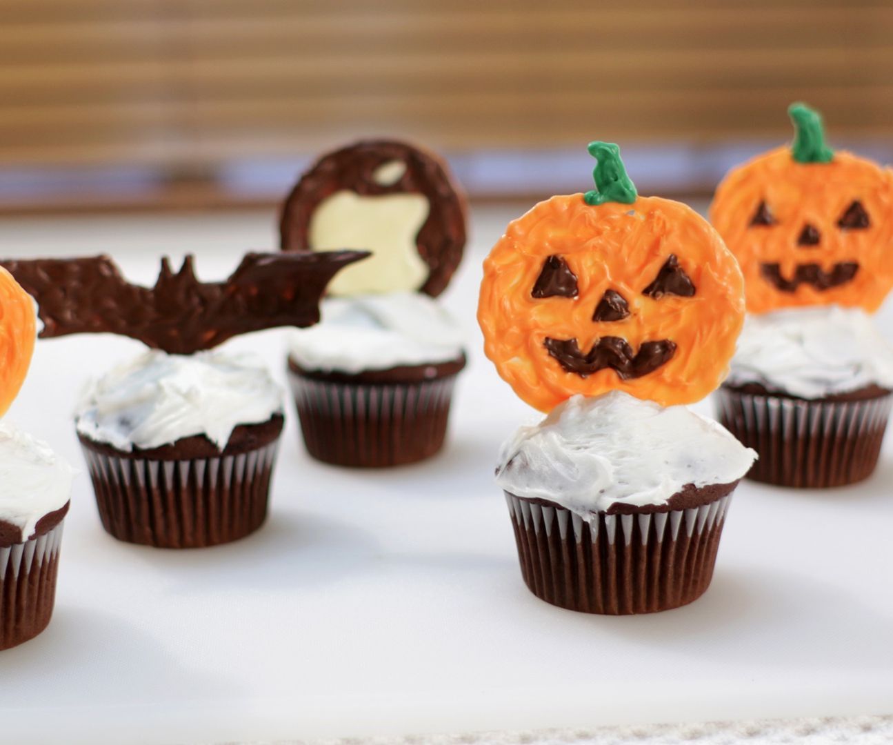 Halloween Pumpkin Chocolate Cupcake Toppers