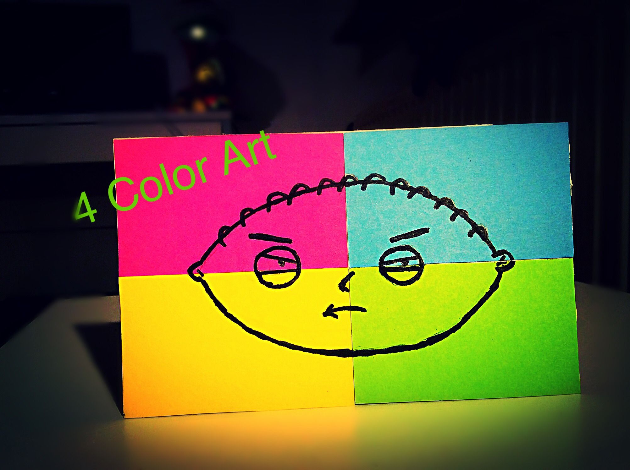 4 Color Cardboard Art - Stewie Griffin