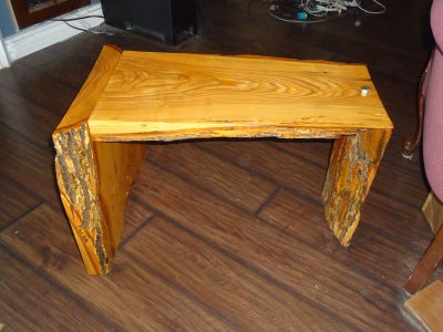 "Folded" Wood Slab Side Table