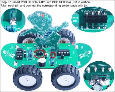 Insert PCB HE006-B JP1 Into PCB HE006-A JP3 in Vertical