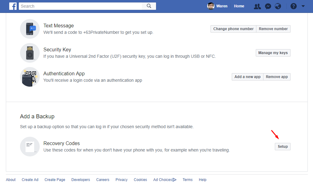Two-Factor Authentication Settings