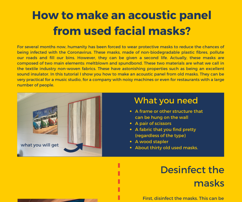 Intro: How to Make an Acoustic Panel From Used Facial Masks?