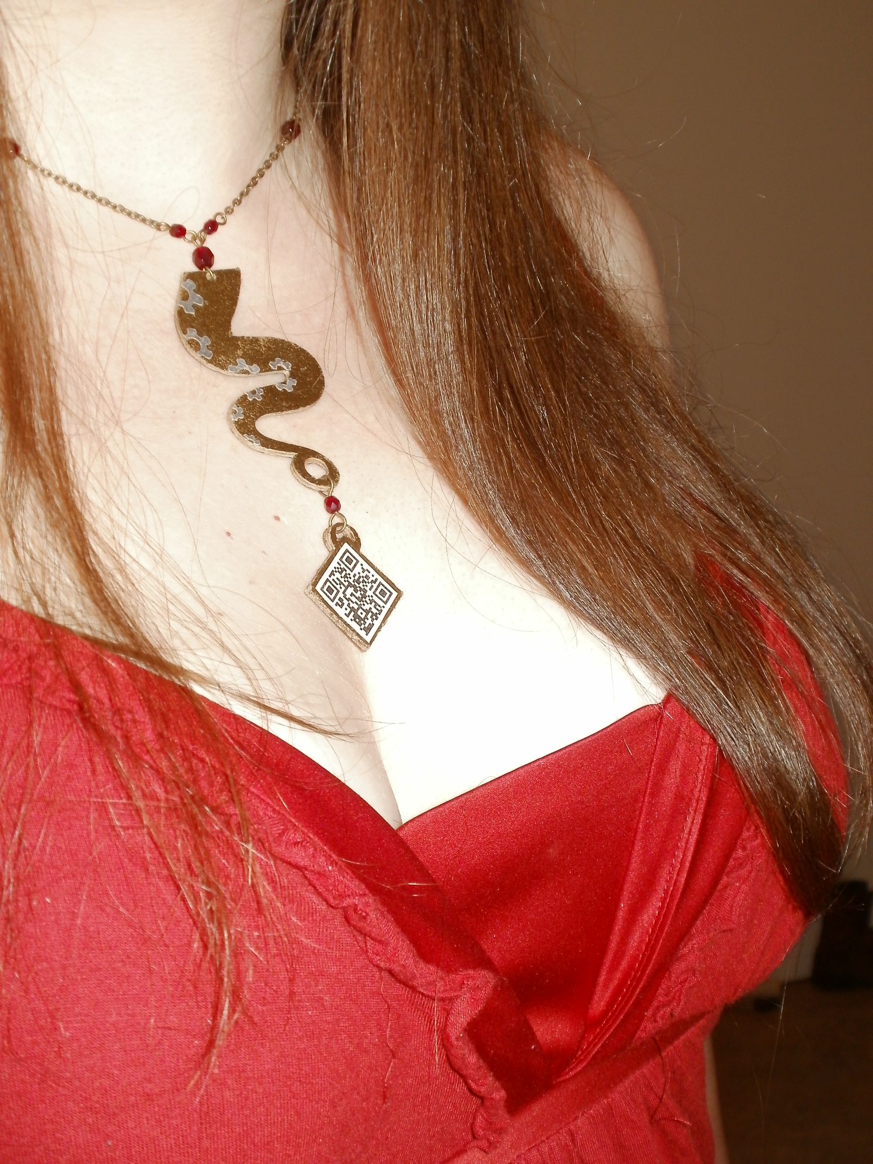 Steampunk QR Code Necklace