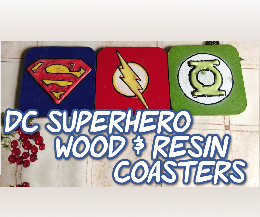 DC Superhero Wood & Resin Coasters