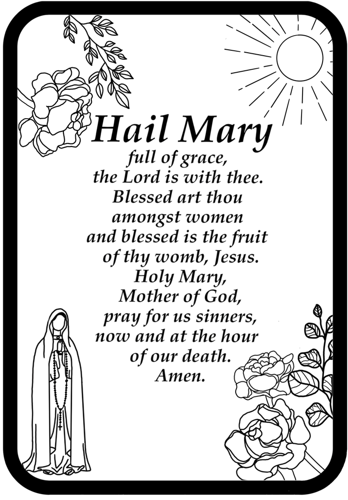 Hail Mary Prayer Printable Hail Mary Prayer Printable