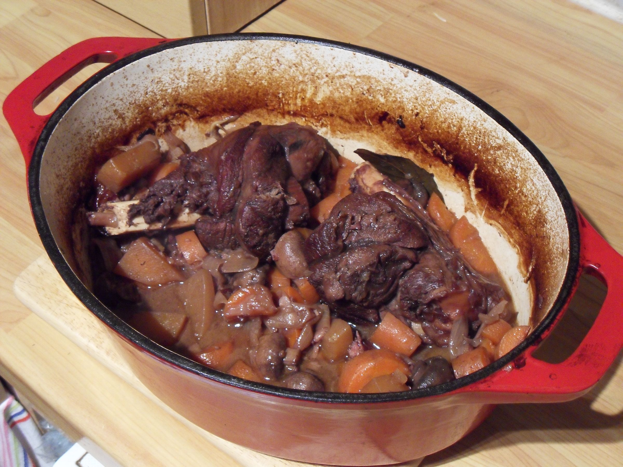 Venison Shank Casserole With Red Wine and Juniper Berries 6 Steps