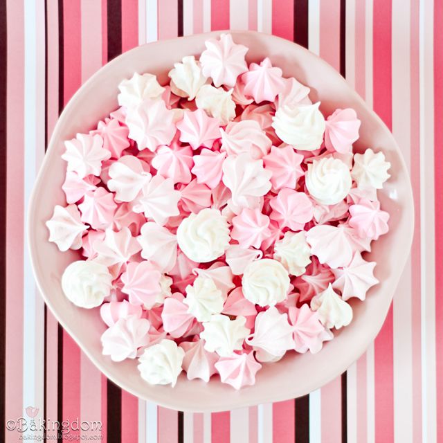 Sweet Chocolate Filled Raspberry Meringue Kisses