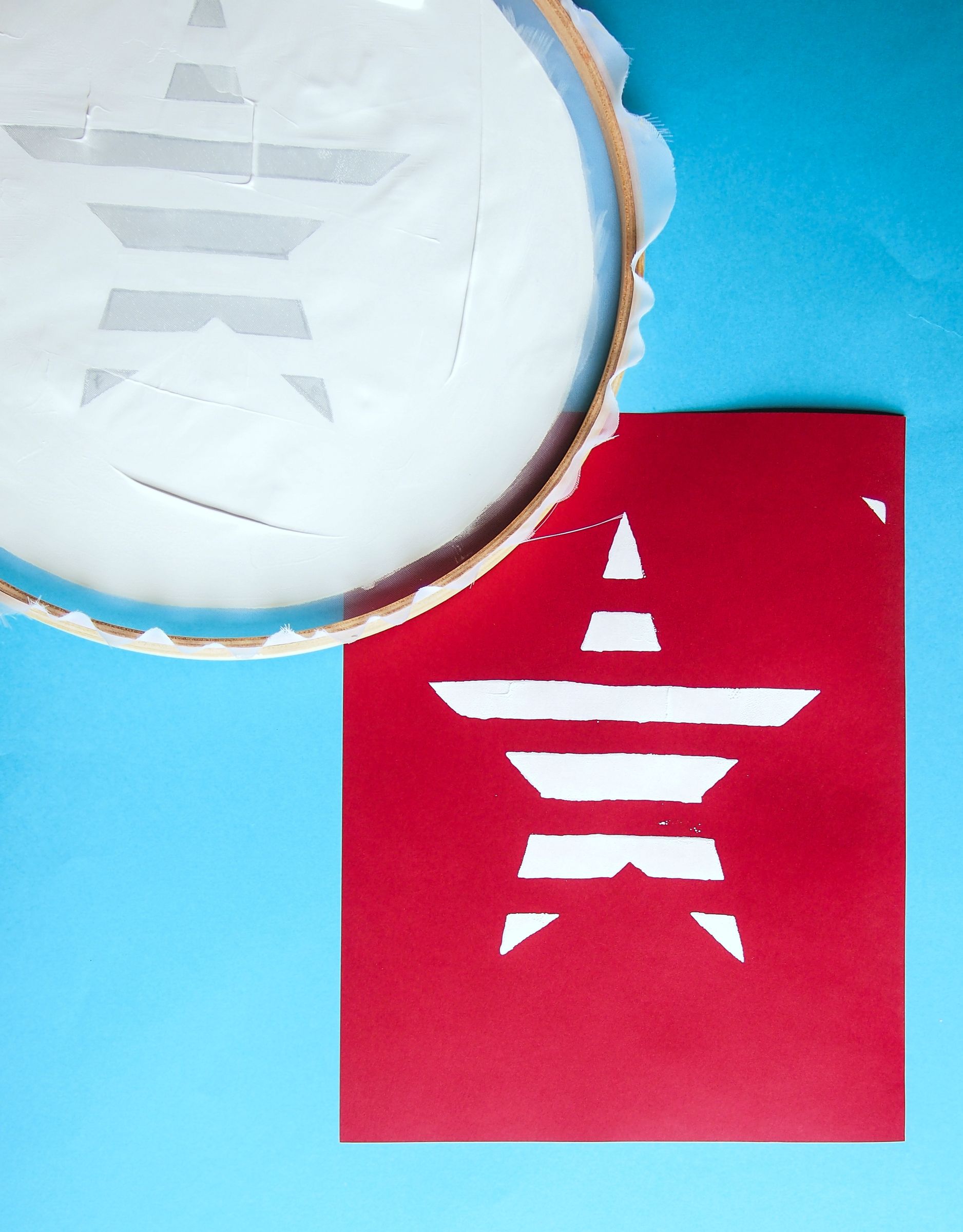 Embroidery Hoop Screen PrintingEasy 4th of July Projects 4 Steps