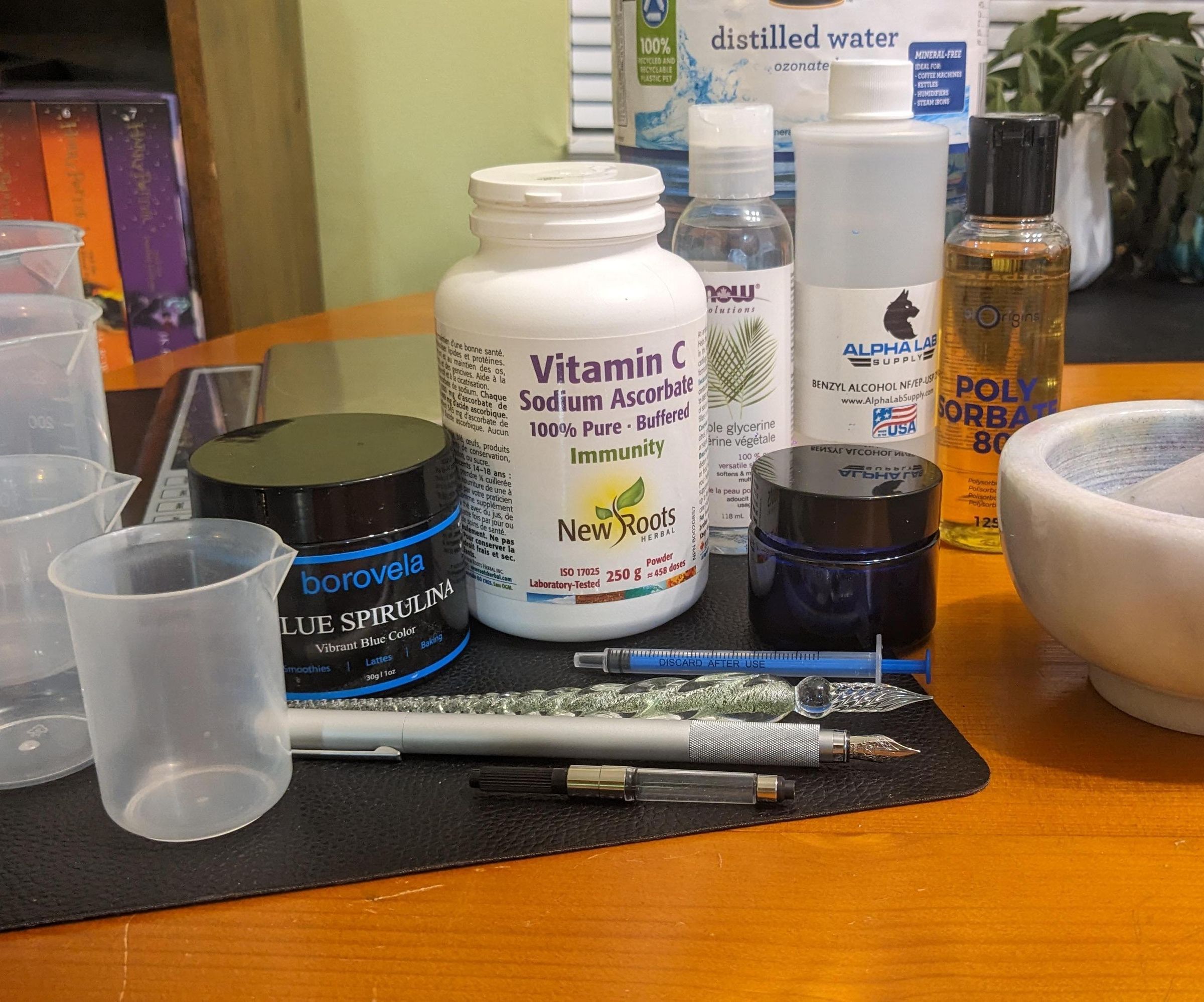 Recipe for a Biodegradable Blue Ink for Fountain Pens and Dip Pens