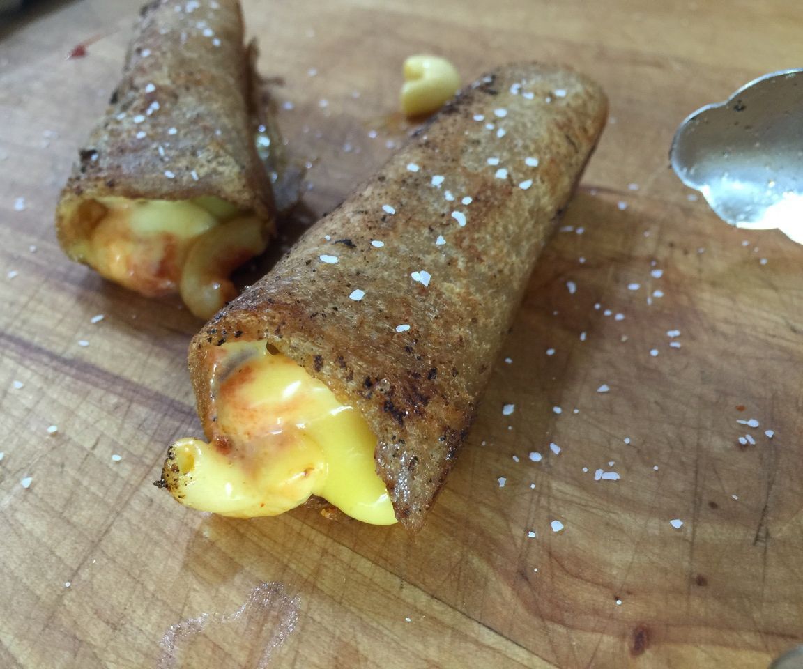 Mac & Cheesy Rollups Using Leftovers