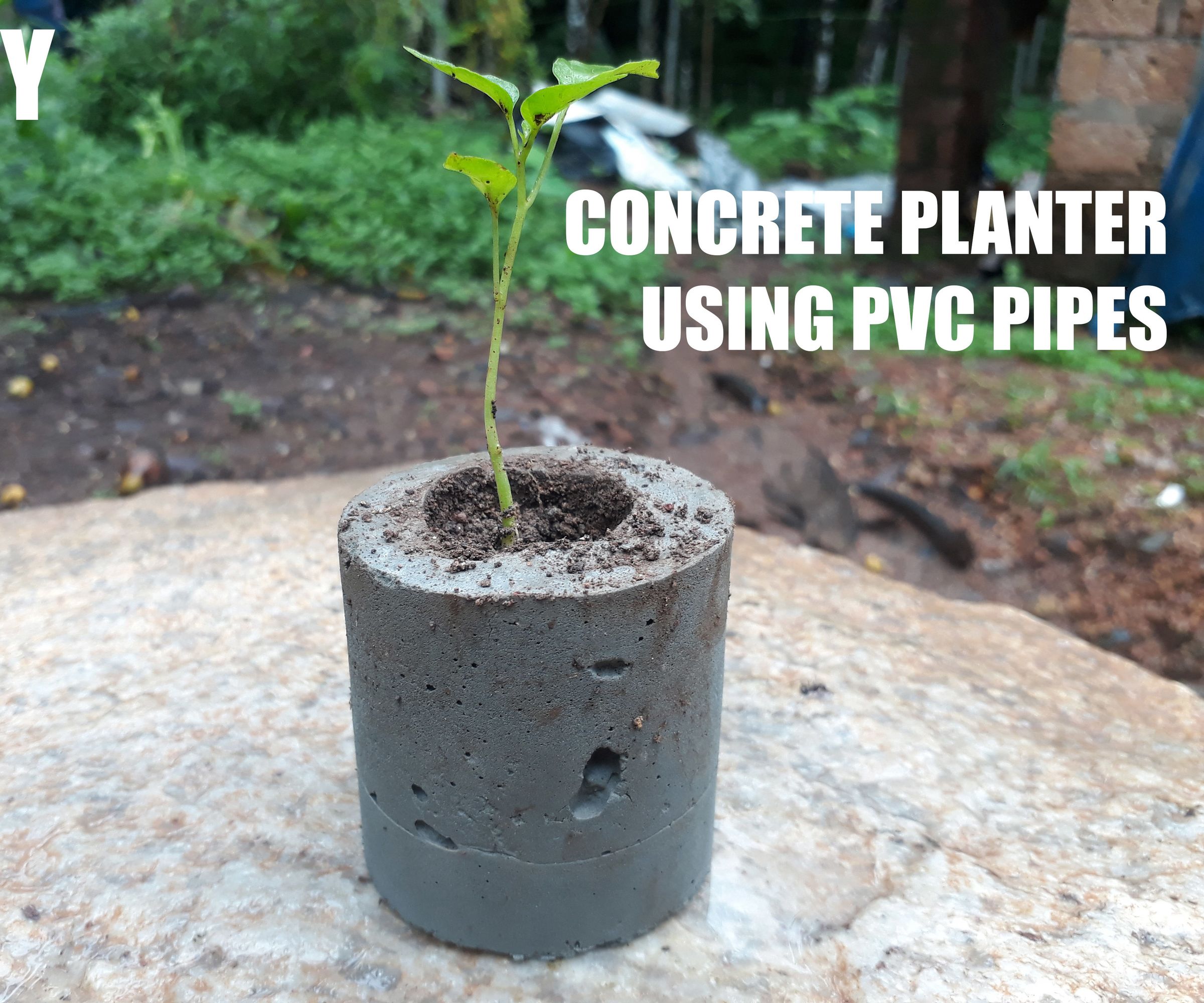 Concrete Planter Using PVC Pipes