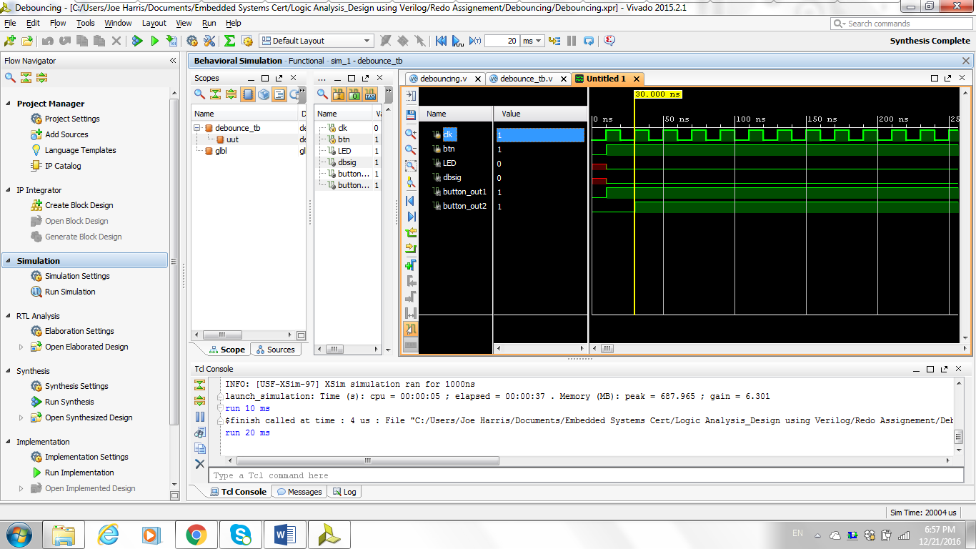 Debonucing Button on Basys 3, Xilinx FPGA Development Board : 6 Steps ...