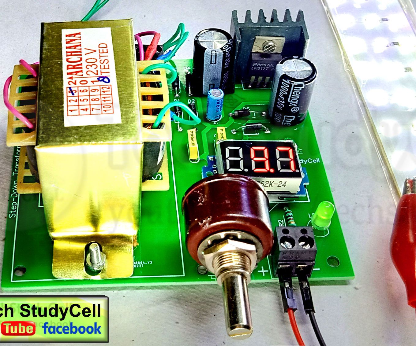 Adjustable Voltage DC Power Supply Using LM317 Voltage Regulator : 10 ...