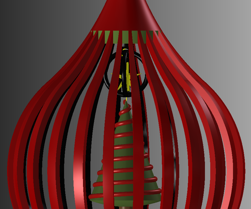 3D Model a One Piece 3D Printable Coloured Christmas Ornament