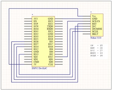Connecting Nokia 5110 to SparkFun Esp32 Thing Board