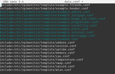 Configure RPI Monitor Data.conf