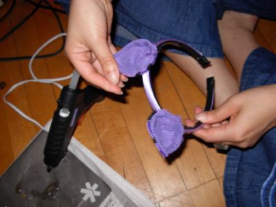 Gluing the Cat Ears