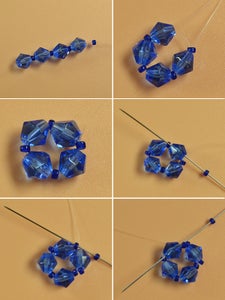 Make the First Part of the Blue Glass and Seed Bead Bracelet