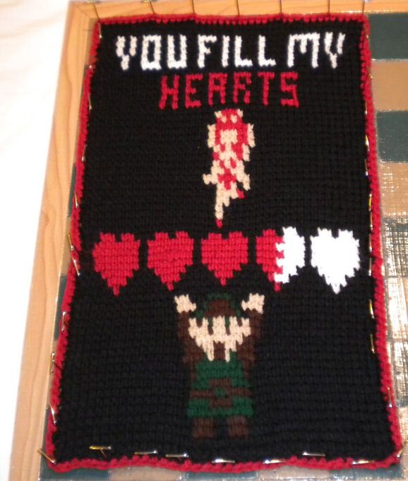 Legend of Zelda Valentine Message - Tunisian Crochet