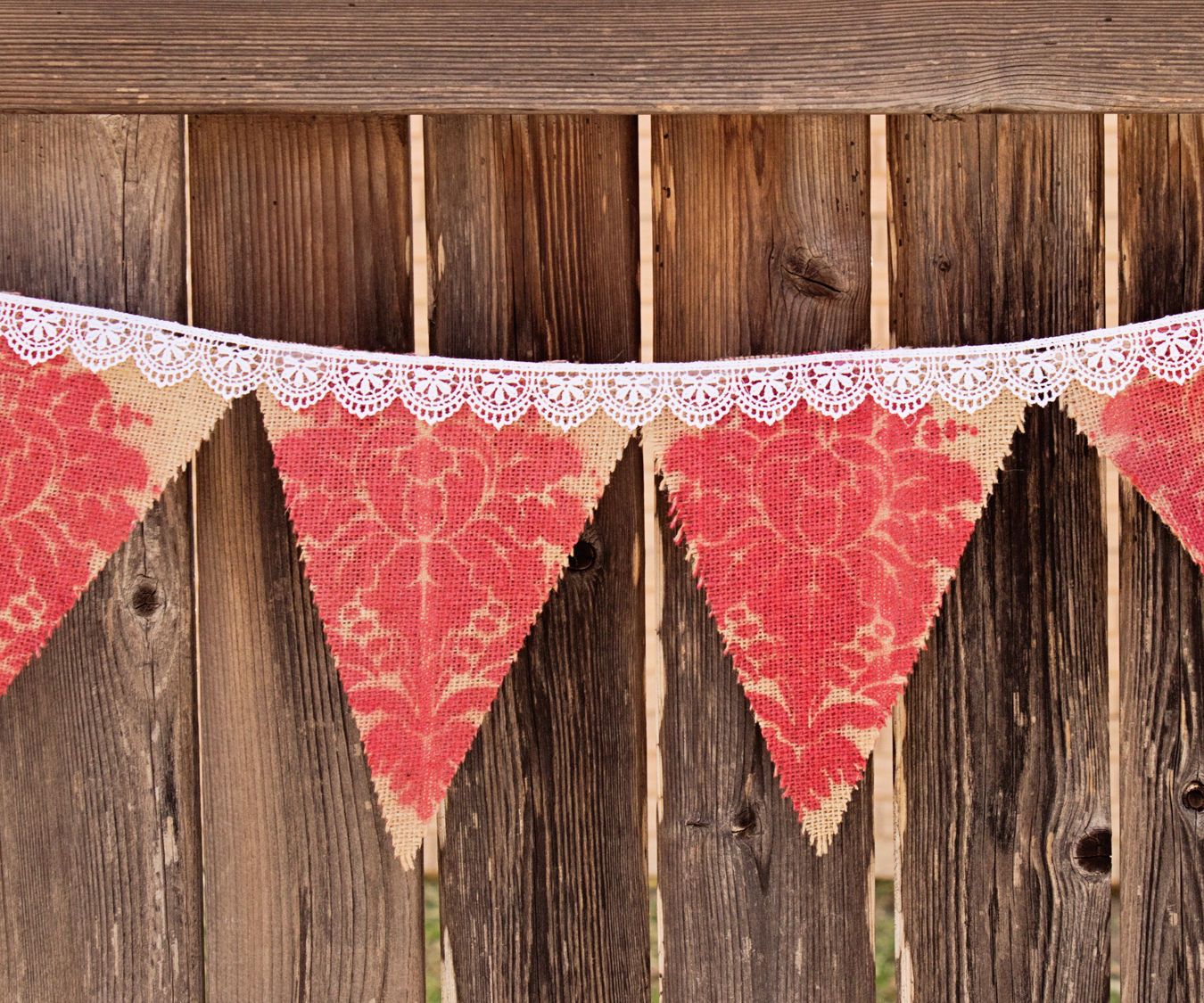 Romantic Burlap Bunting 
