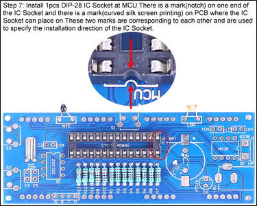 Install 1pcs DIP-28 IC Socket at MCU