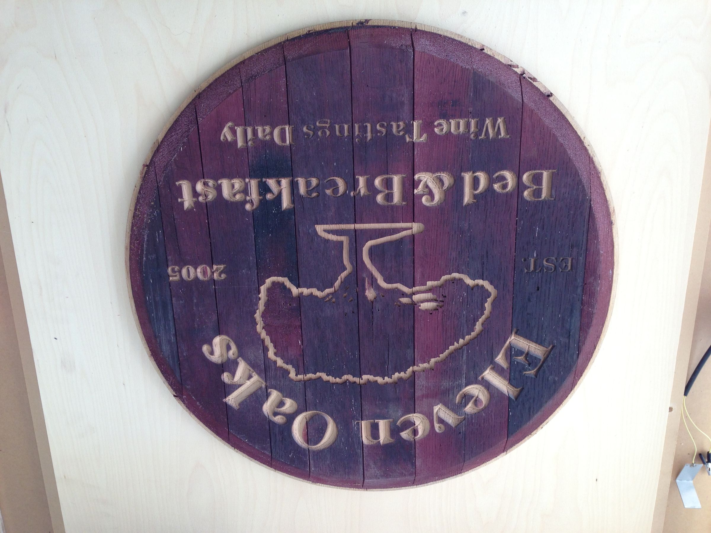 Barrel Head Sign Made With a Supersized Shapeoko CNC