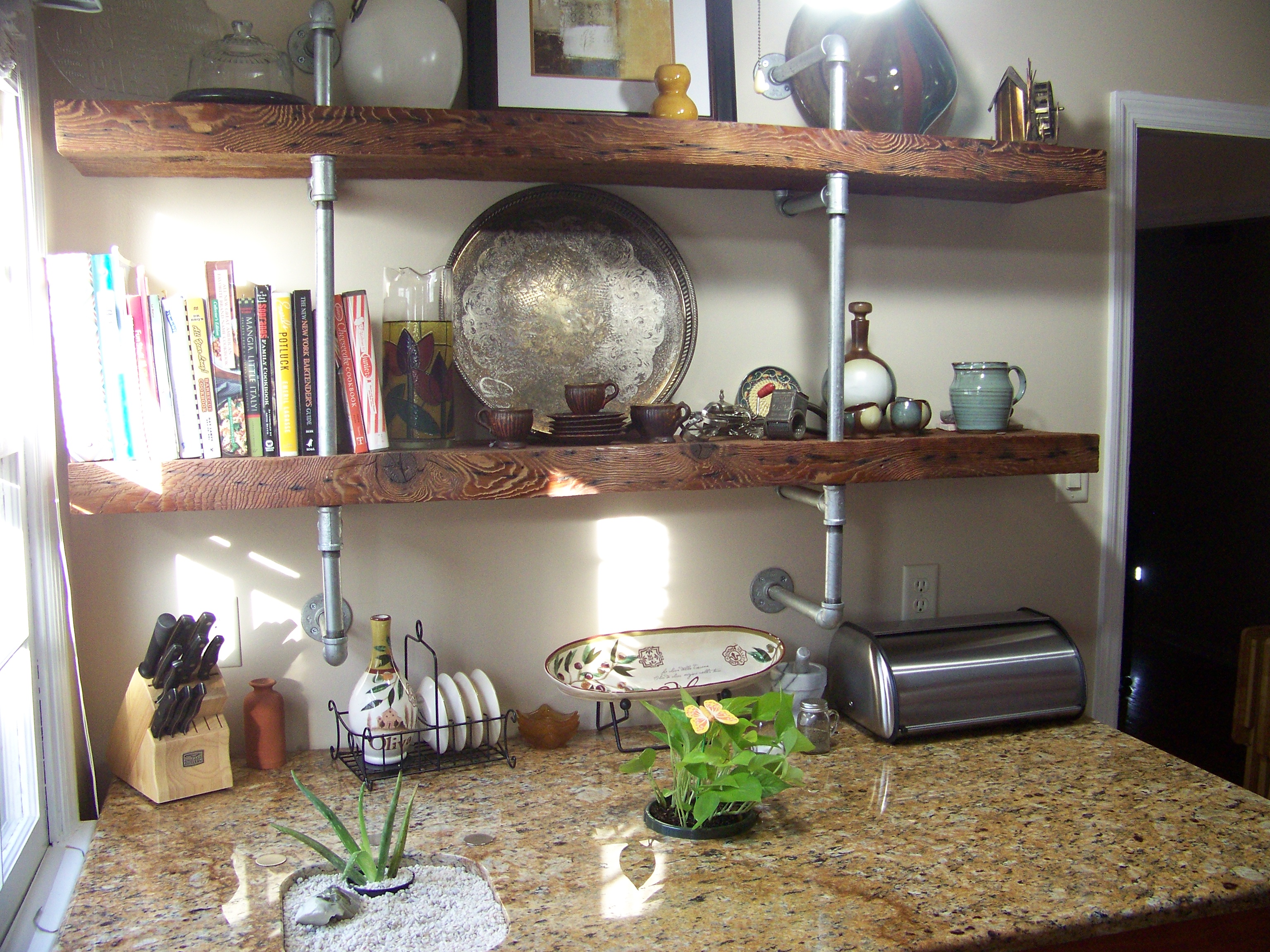 Reclaimed Wood & Galvanized Pipe Shelves 6 Steps (with Pictures