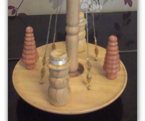 Wooden Christmas Carousel Ornament (Roundabout - Decoration)