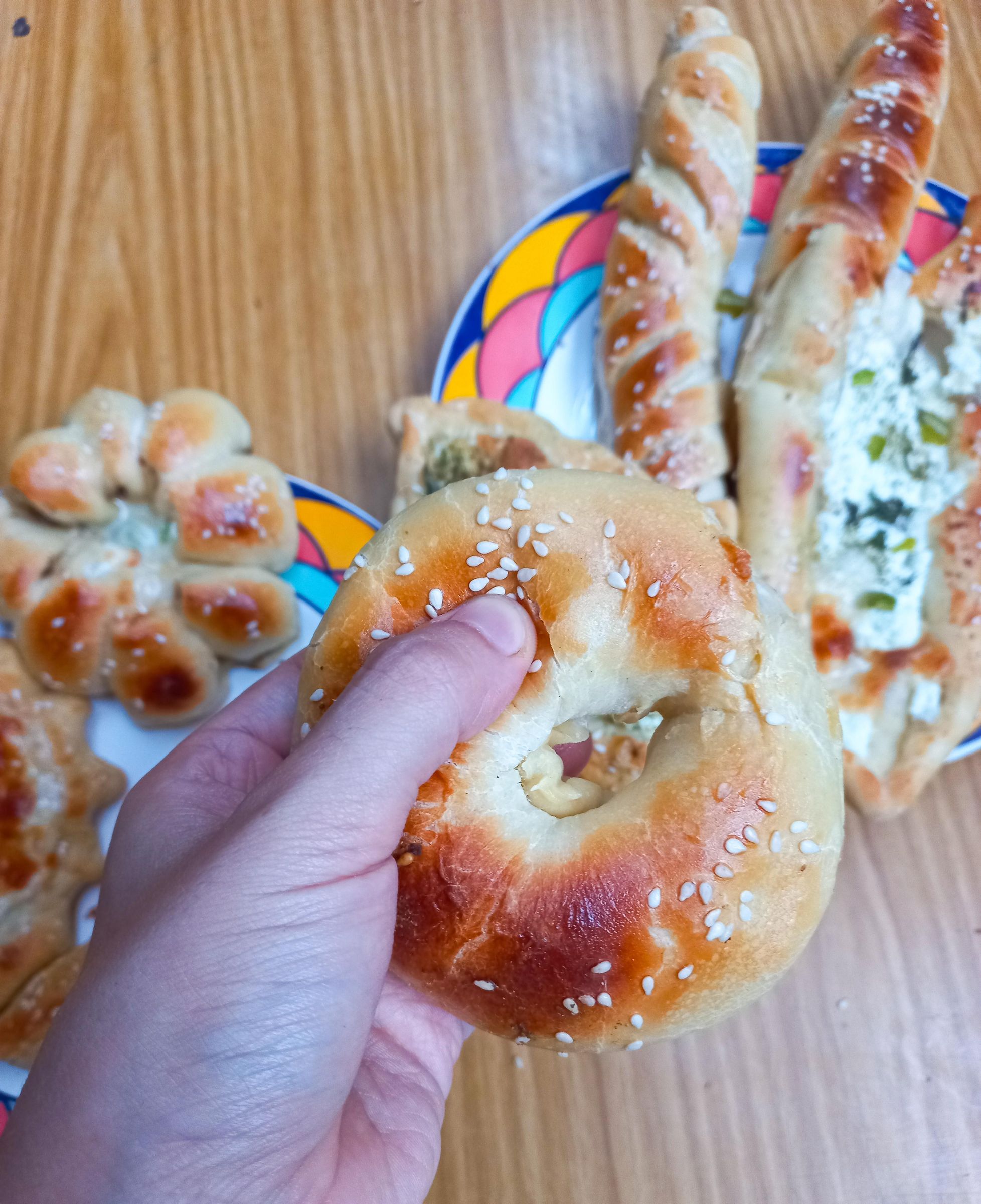 Different Shapes of Whey Bread Stuffed With Yogurt Cheese Inspired by